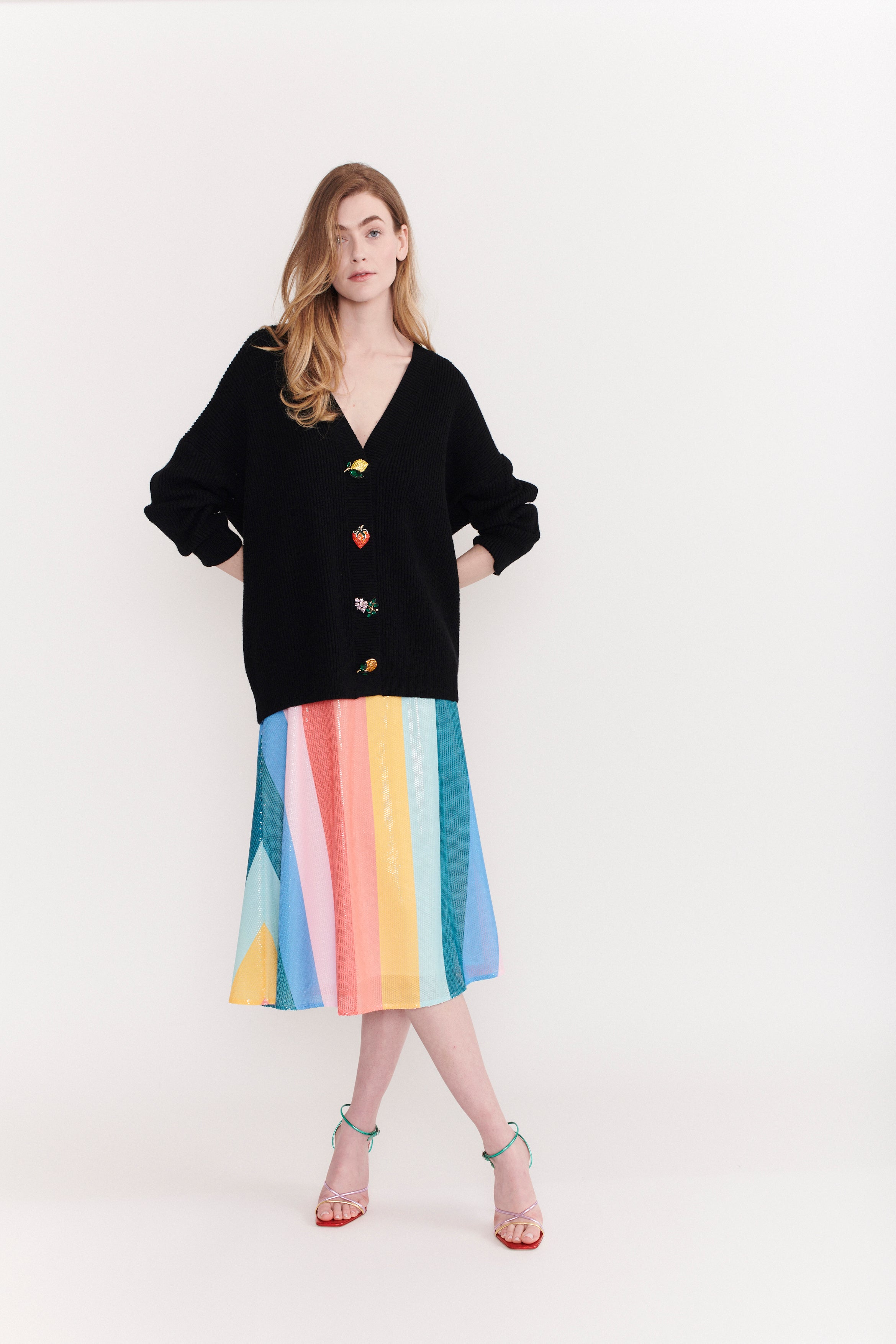 5278 Rainbow Stripe Skater Skirt – Retrolicious